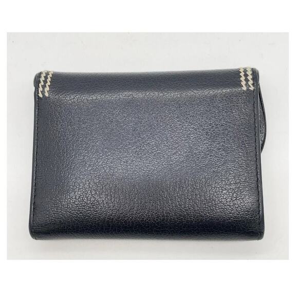 Christian Dior Saddle Leather Tri-fold Black Card Case Wallet - Picture 2 of 9